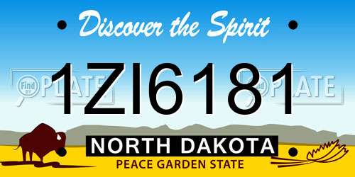 1ZI6181 North Dakota License Plate