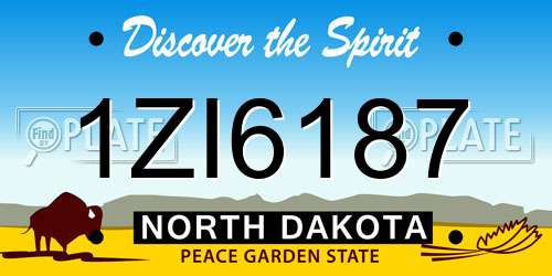 1ZI6187 North Dakota License Plate