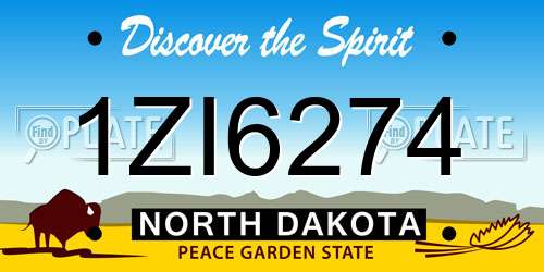 1ZI6274 North Dakota License Plate