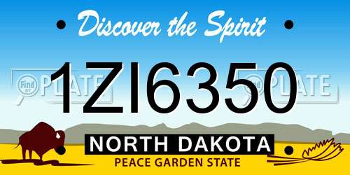 1ZI6350 North Dakota License Plate