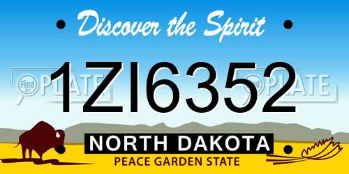 1ZI6352 North Dakota License Plate