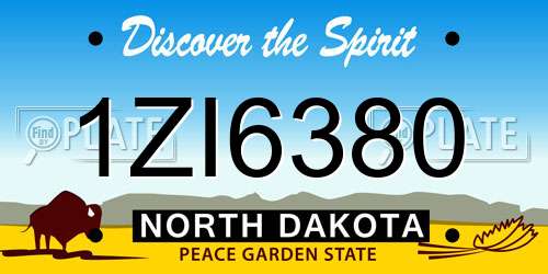 1ZI6380 North Dakota License Plate