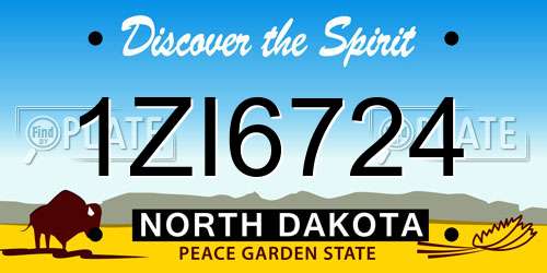 1ZI6724 North Dakota License Plate