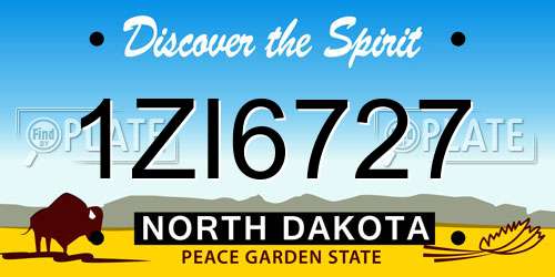 1ZI6727 North Dakota License Plate