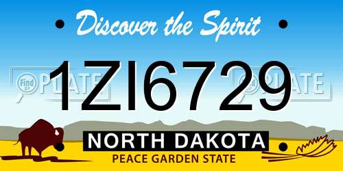 1ZI6729 North Dakota License Plate