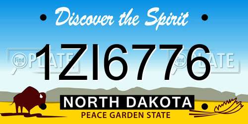 1ZI6776 North Dakota License Plate