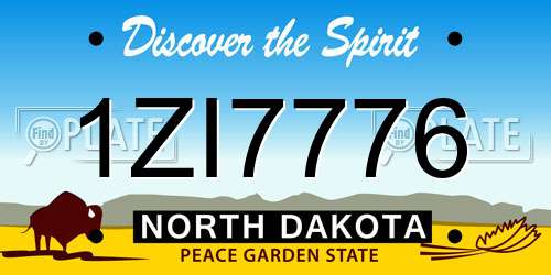 1ZI7776 North Dakota License Plate