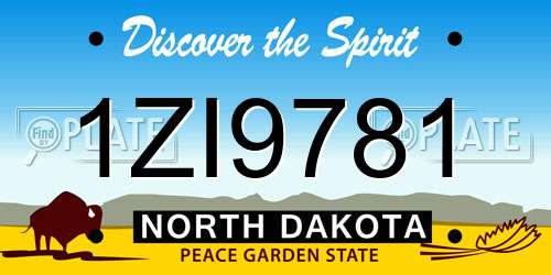 1ZI9781 North Dakota License Plate
