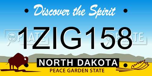 1ZIG158 North Dakota License Plate