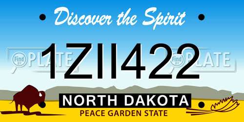 1ZII422 North Dakota License Plate