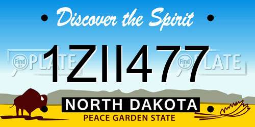 1ZII477 North Dakota License Plate