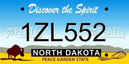 1ZL552 North Dakota License Plate