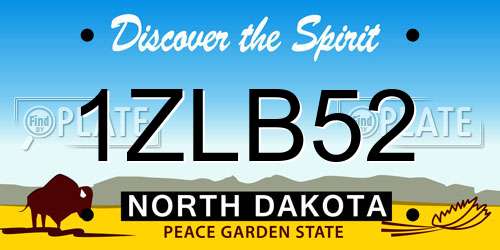 1ZLB52 North Dakota License Plate