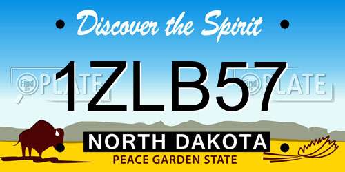 1ZLB57 North Dakota License Plate