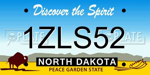 1ZLS52 North Dakota License Plate