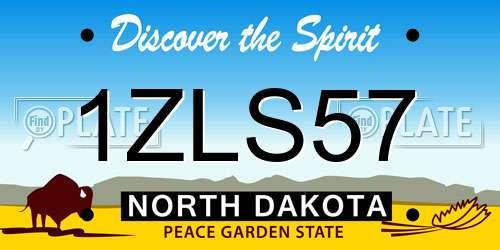 1ZLS57 North Dakota License Plate