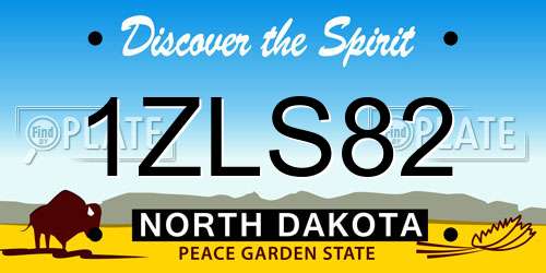 1ZLS82 North Dakota License Plate