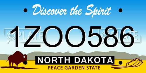 1ZOO586 North Dakota License Plate