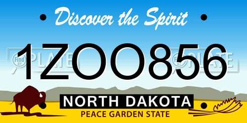 1ZOO856 North Dakota License Plate