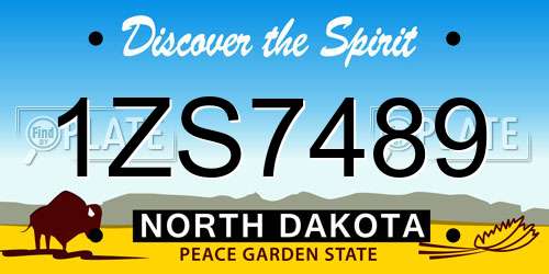 1ZS7489 North Dakota License Plate