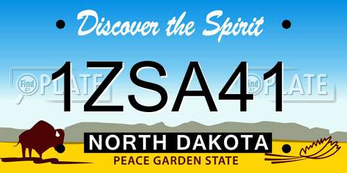 1ZSA41 North Dakota License Plate