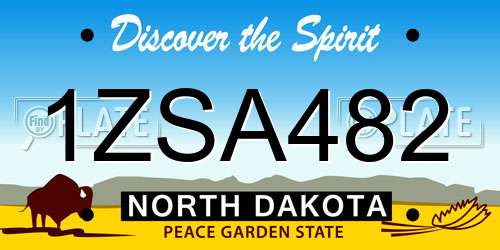 1ZSA482 North Dakota License Plate