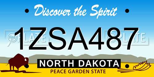 1ZSA487 North Dakota License Plate