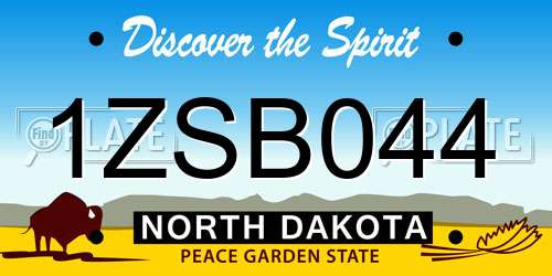 1ZSB044 North Dakota License Plate