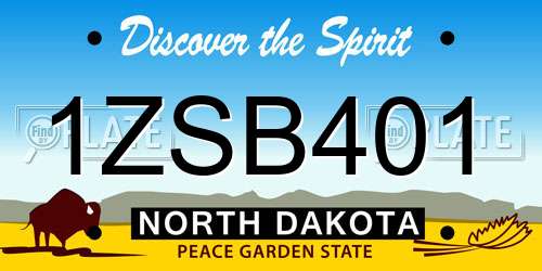1ZSB401 North Dakota License Plate