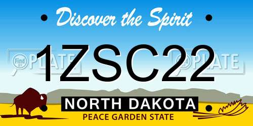1ZSC22 North Dakota License Plate