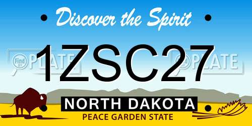 1ZSC27 North Dakota License Plate