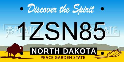 1ZSN85 North Dakota License Plate