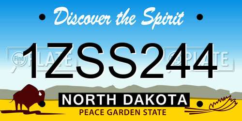 1ZSS244 North Dakota License Plate