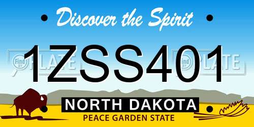1ZSS401 North Dakota License Plate