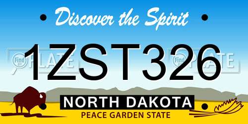 1ZST326 North Dakota License Plate