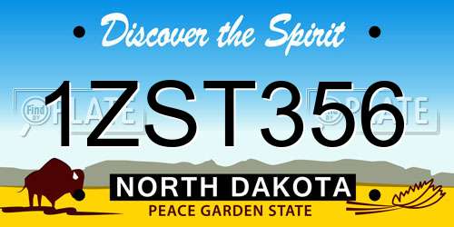 1ZST356 North Dakota License Plate