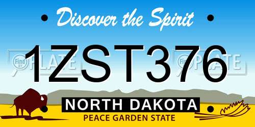 1ZST376 North Dakota License Plate