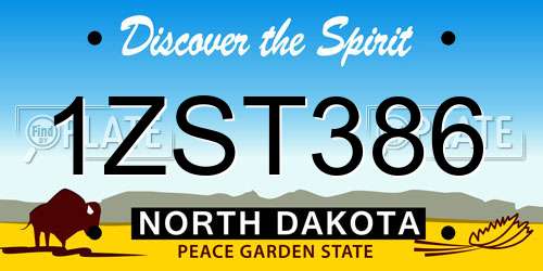 1ZST386 North Dakota License Plate
