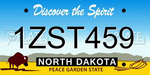 1ZST459 North Dakota License Plate