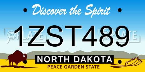 1ZST489 North Dakota License Plate