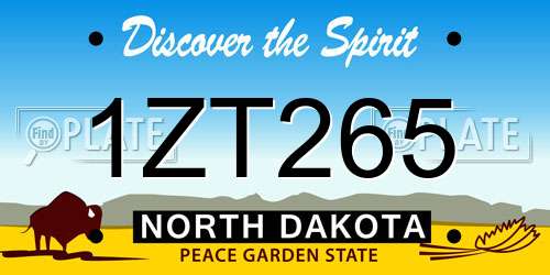 1ZT265 North Dakota License Plate