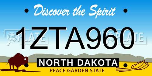 1ZTA960 North Dakota License Plate