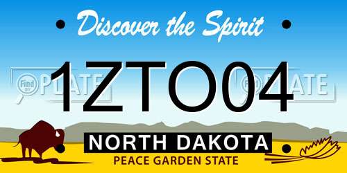 1ZTO04 North Dakota License Plate
