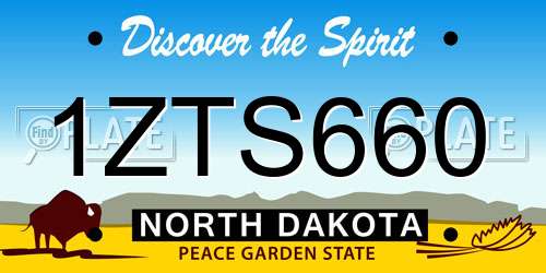 1ZTS660 North Dakota License Plate
