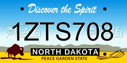 1ZTS708 North Dakota License Plate