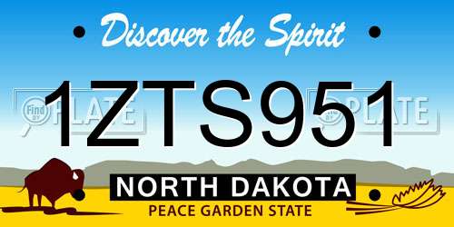 1ZTS951 North Dakota License Plate