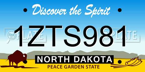 1ZTS981 North Dakota License Plate