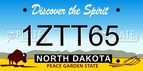 1ZTT65 North Dakota License Plate