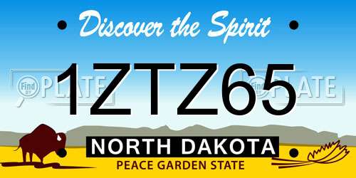 1ZTZ65 North Dakota License Plate