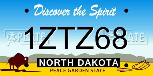 1ZTZ68 North Dakota License Plate